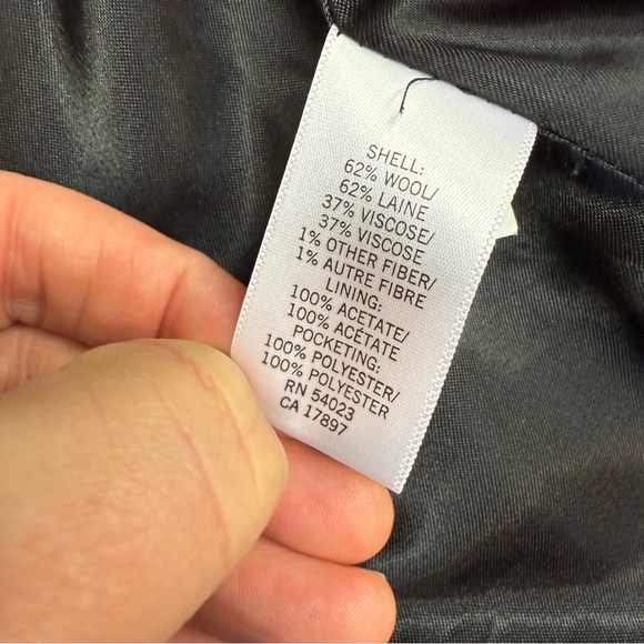 Banana Republic Peacoat wool blend full zip loop toggle grey tweed size S - Picture 12 of 13